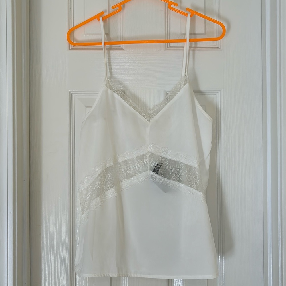 Soprano White Lace Trim Camisole Nordstrom XS NWT